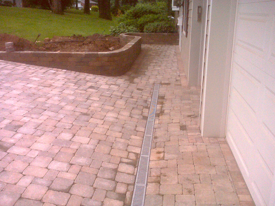 Channel Drain with Standard (Gray) Protective Grate
