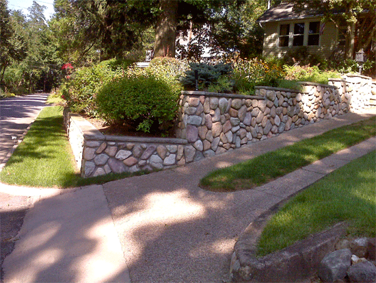 Cultured Stone Retaining Wall