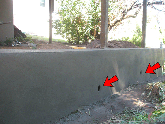 French Drain Weep Holes in a New Masonry Wall