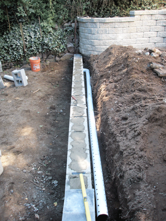 French Drain Under Construction