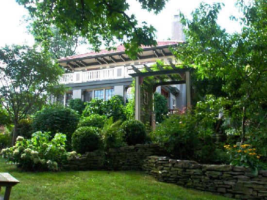 Garden Arbor with Gate and English Lattice