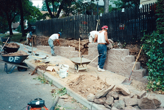 Building a Masonry Retaining Wall and Steps