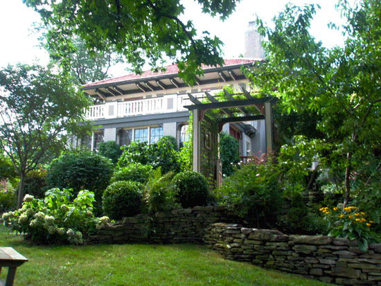 Garden Arbor with Gate and English Lattice