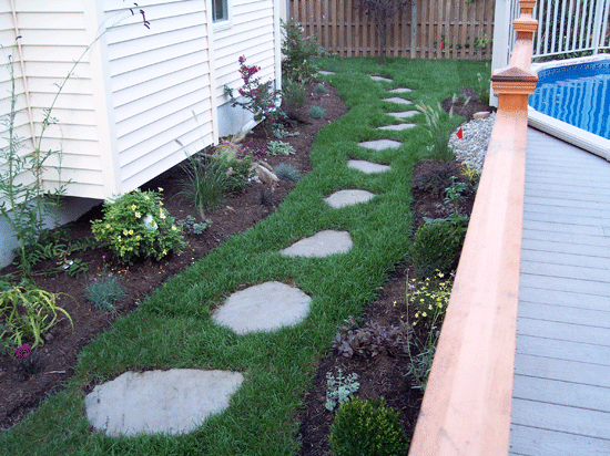 Stepping Stone Path with Landscape