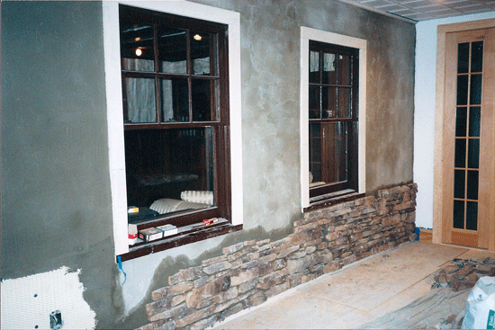 Interior Wall of Den - Begining Stone Work